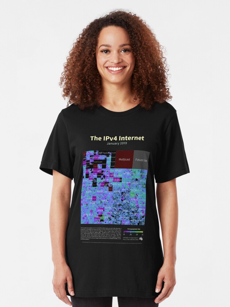 Alternate view of The IPv4 Internet - January 2019 Slim Fit T-Shirt