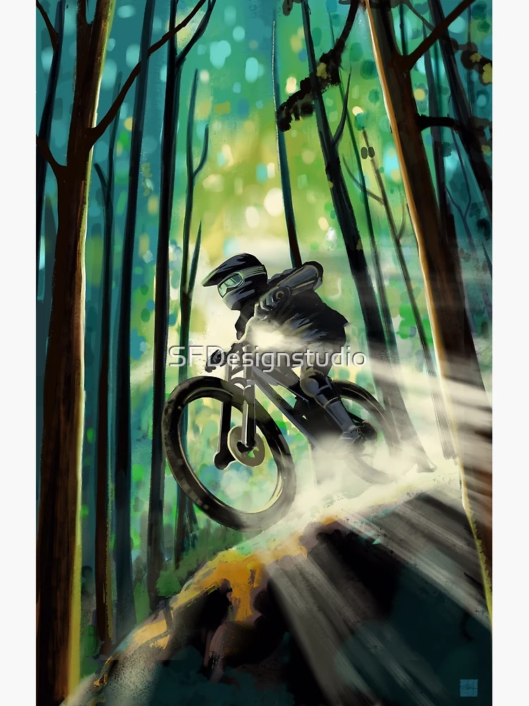 Forest Jump Mountain biker | Art Print