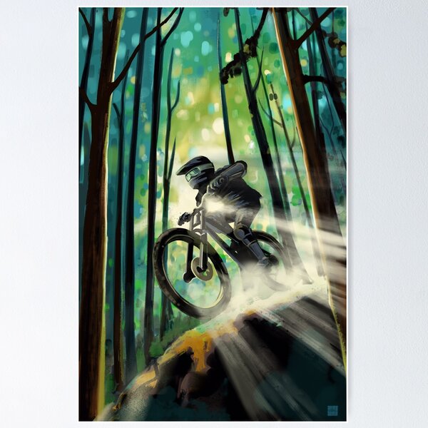 Item preview, Forest Jump Mountain biker designed and sold by SFDesignstudio.