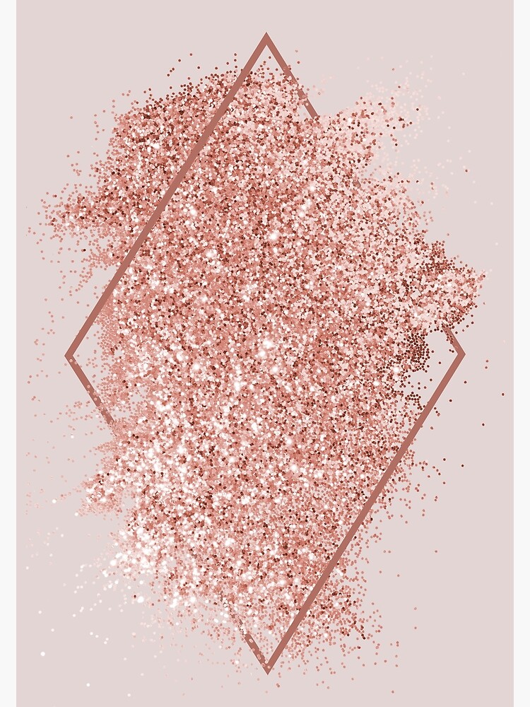 Rose Gold Pink Geometric Glamorous Art\
