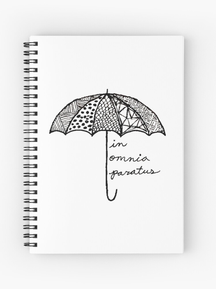 In Omnia Paratus Umbrella Spiral Notebook By Rebecca N Art Redbubble