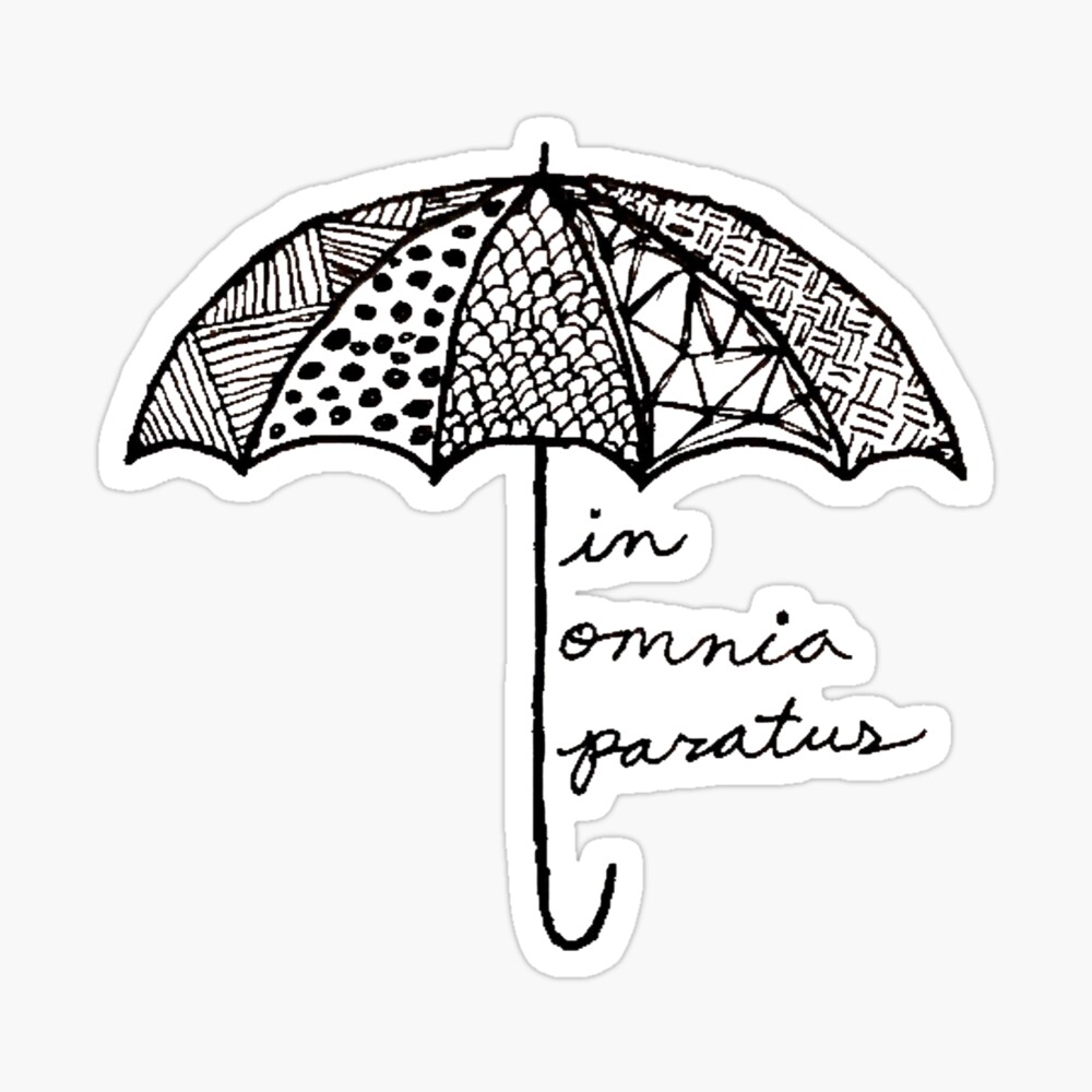 In Omnia Paratus Umbrella Art Board Print By Rebecca N Art Redbubble