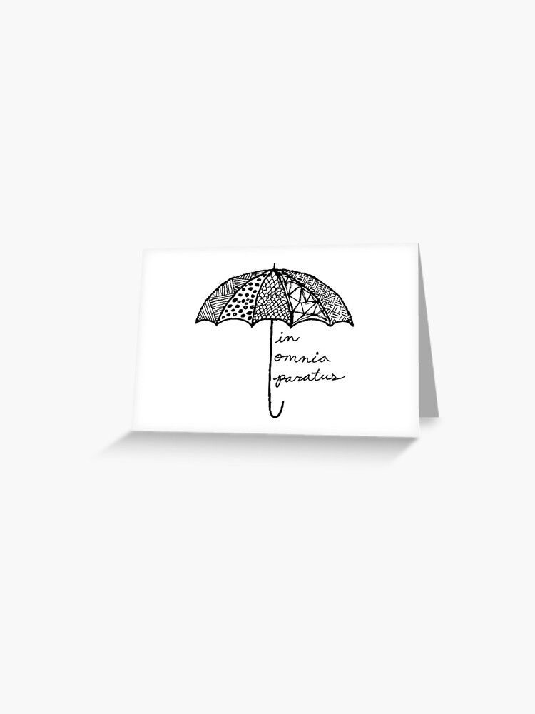 In Omnia Paratus Umbrella Greeting Card By Rebecca N Art Redbubble