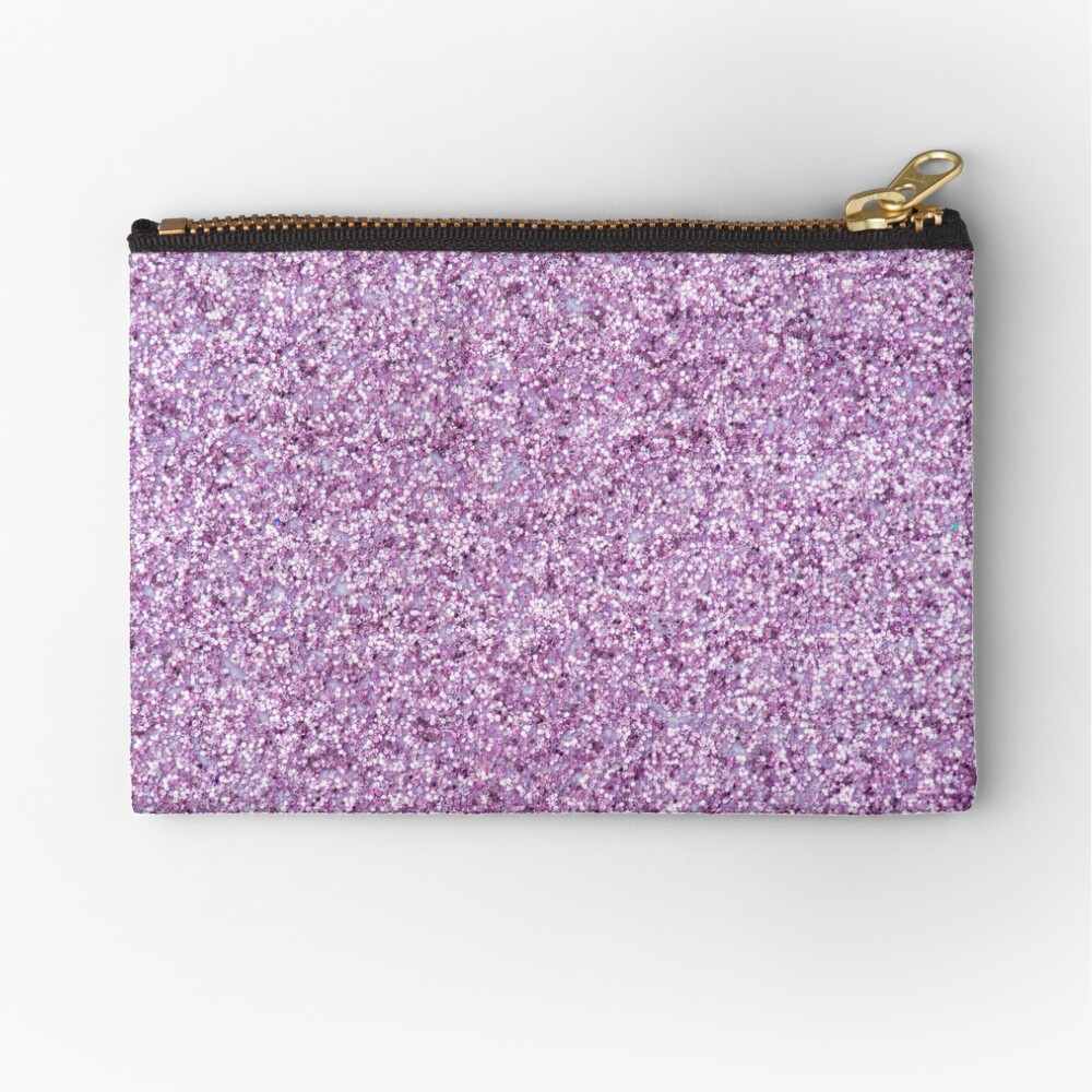 Light Purple Glitter Zipper Pouch