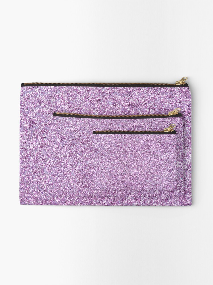 Alternate view of Light Purple Glitter Zipper Pouch
