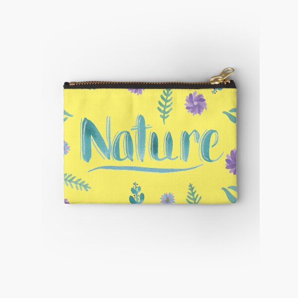 Item preview, Watercolor Brush Lettering - Nature with Leaves and Flowers on Yellow designed and sold by Karen McFarland.