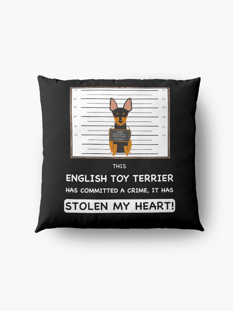 Alternate view of English Toy Terrier Mugshot - Funny English Toy Terrier Gift For Dog Lover Floor Pillow