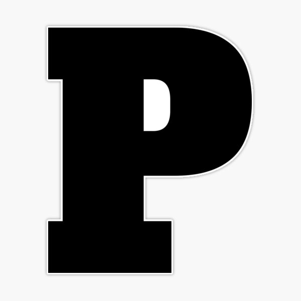 Printable Solid Black Letter P Silhouette