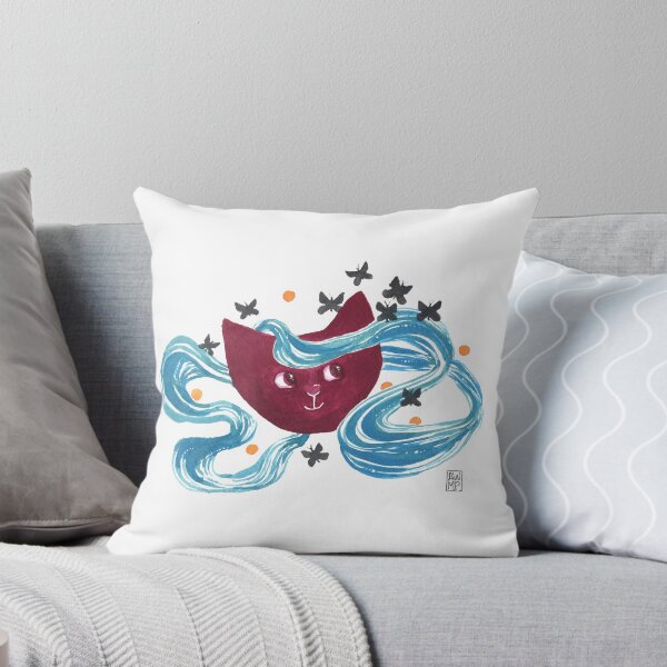 Item preview, Raspberry Cat and butterflies designed and sold by Anne Pennypacker.