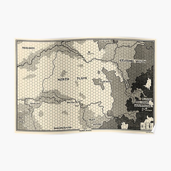 The Elder Wilds Map (Griffin Mountain) Poster