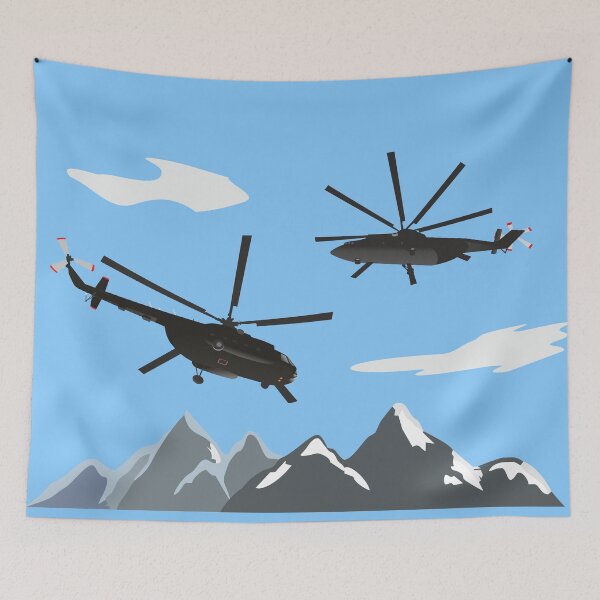 Item preview, Black Helicopters in Mountains designed and sold by NorseTech.