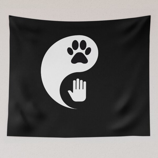 Item preview, Cat Paw Human Hand Yin Yang Sign designed and sold by hadicazvysavaca.
