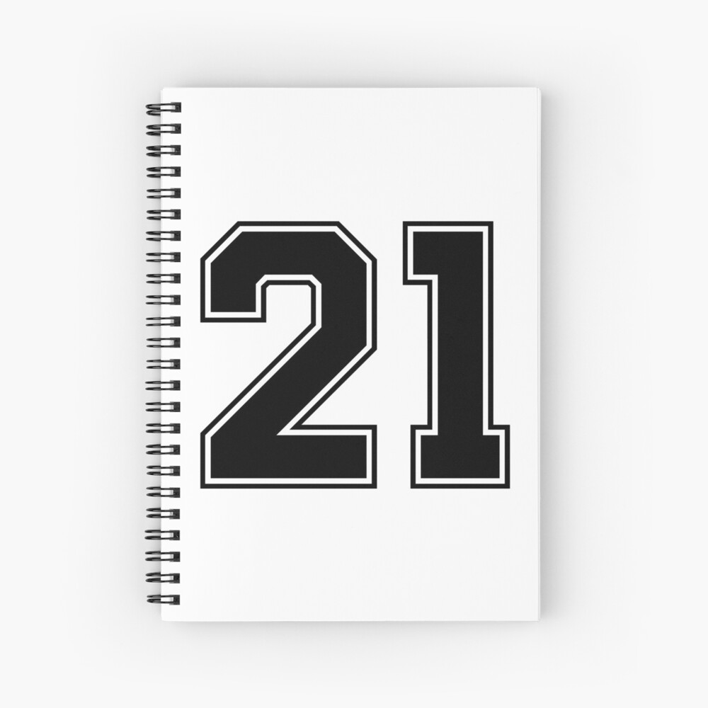 21 American Football Classic Vintage Sport Jersey Number in black number  on white background for american football, baseball or basketball Art  Print