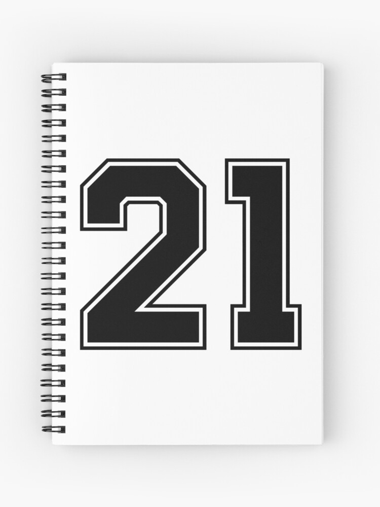 21 American Football Classic Vintage Sport Jersey Number in black number  on white background for american football, baseball or basketball Sticker