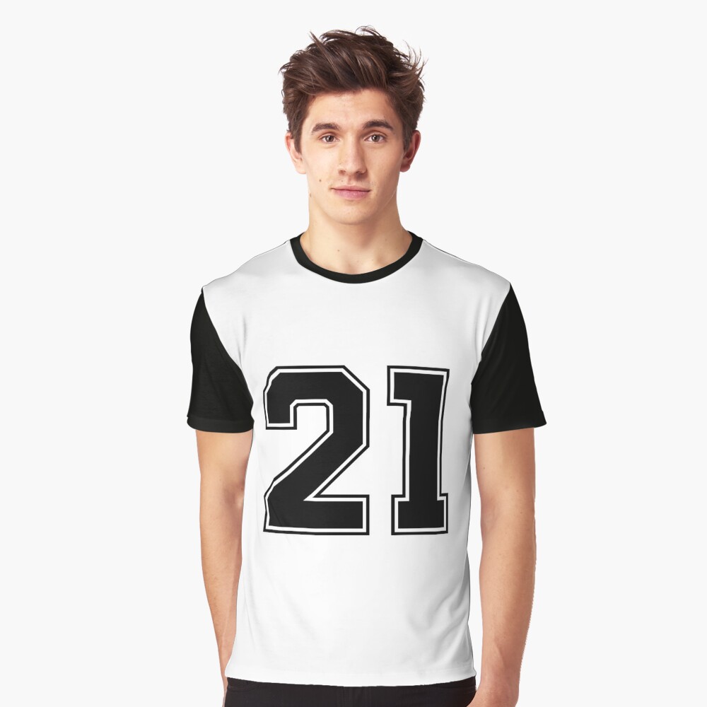 Varsity Team Sports Uniform Number #21 - Black Sticker for Sale by  RiplMedia