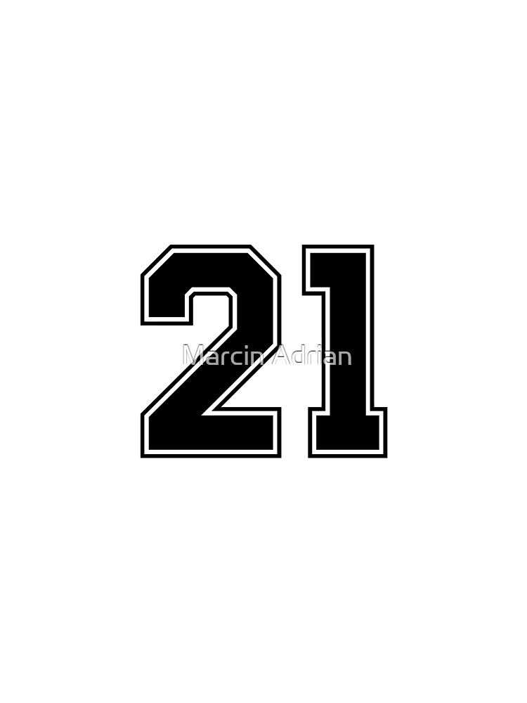 21 Klassische American Football Sport-Jersey-Zahl des American Football in der schwarzen Zahl auf weißem Hintergrund für Illustration des American Football, des Baseballs oder des Basketball von MarcinAdrian