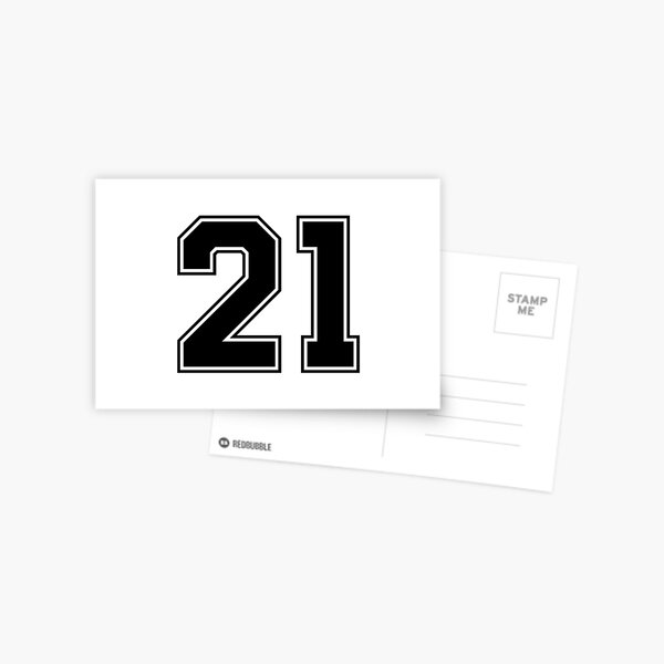 21 American Football Classic Vintage Sport Jersey Number in black number on  white background for american football, baseball or basketball Poster by  Marcin Adrian