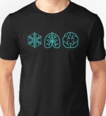 Camiseta unisex Método de Wim Hof del cerebro de los pulmones del copo de nieve