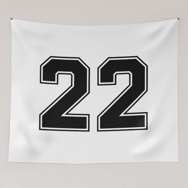 Item preview, 22 American Football Classic Vintage Sport Jersey Number in black number on white background for american football, baseball or basketball designed and sold by Marcin Adrian.