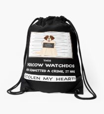 Moscow Watch Mugshot - Funny Moscow Watchdog Gift For Dog Lover Drawstring Bag