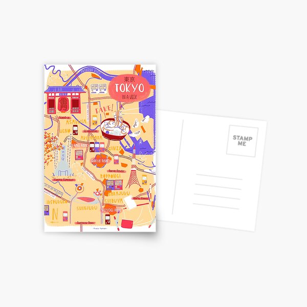 Tokyo map Postcard