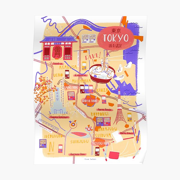 Tokyo map Poster