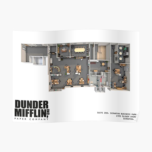 Plan d'étage de Dunder Mifflin Poster