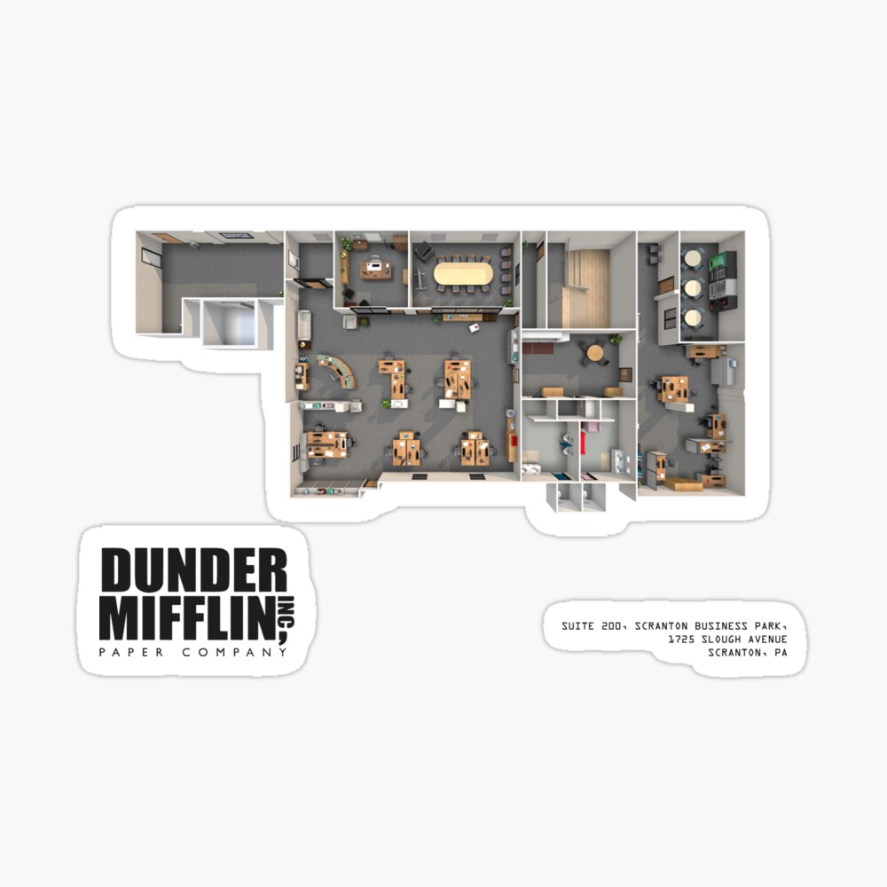 Dunder Mifflin Floor Plan Art Board Print for Sale by zoeandsons