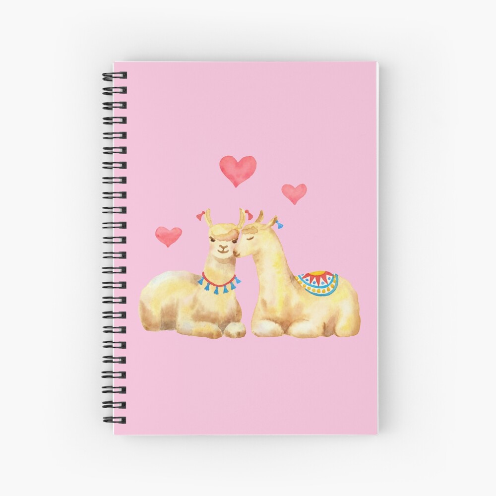 Llamas in llove 2 Spiral Notebook