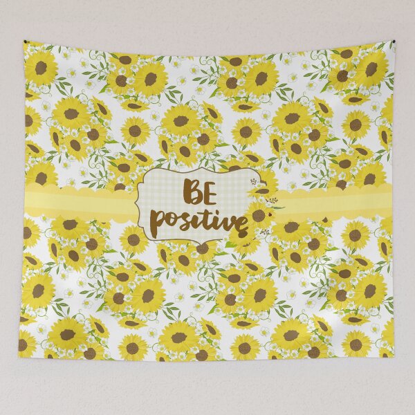 Aperçu de l'œuvre Soyez positif fleur de tournesols créée et vendue par purplesensation.