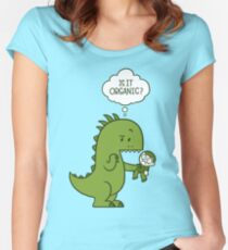 Organischer Dinosaurier Tailliertes Rundhals-Shirt