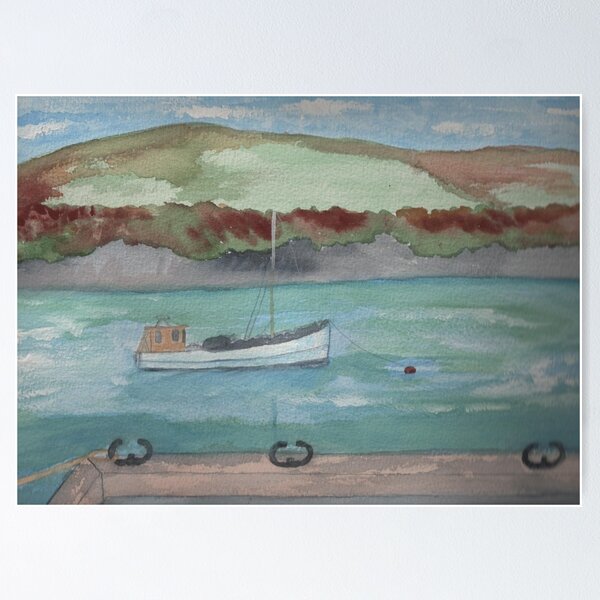 Item preview, Boat near Jetty designed and sold by eyepaint.