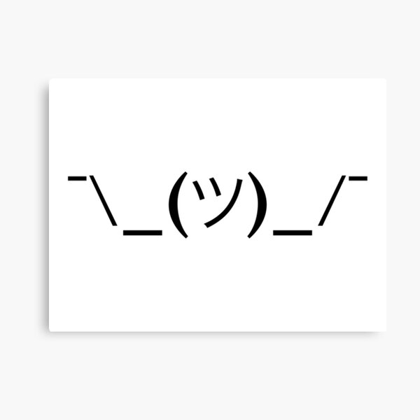 "*shrug* ASCII emoji" Canvas Print by fandemonium Redbubble