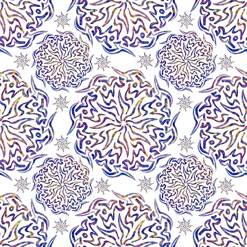 Artwork thumbnail, Colourful mandala repeating pattern by PatternLady