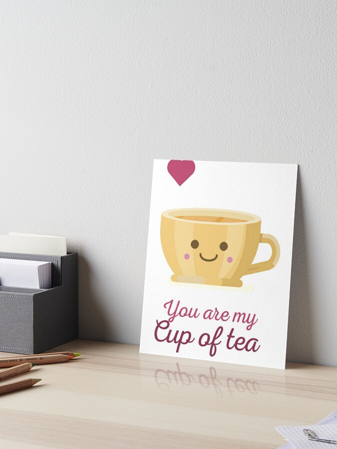 cute tea cup hearts | Art Board Print