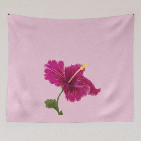 Item preview, pink hybiscus flower designed and sold by studioMoSa.