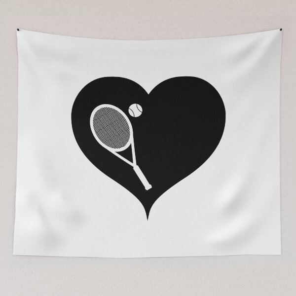 Item preview, Tennis heart racket ball designed and sold by RetroFuchs.