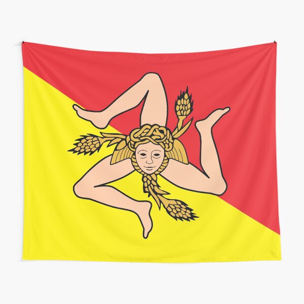 Flag of Sicily, Italy, Bandiera della Sicilia, Italia Tapestry