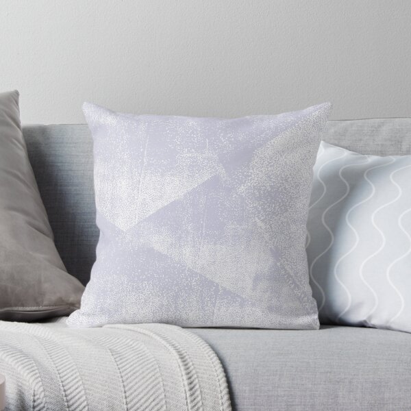 Dusty Purple and White Geometric Ink Texture Throw Pillow