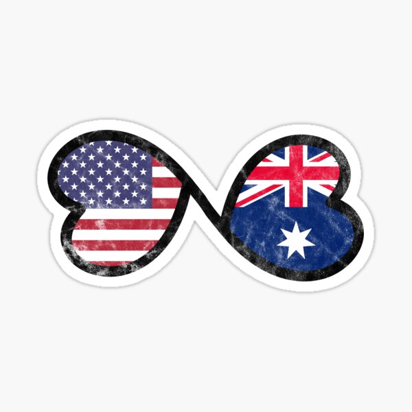 Item preview, Australian American Infinity Hearts Flags, Australia USA designed and sold by Celticana.