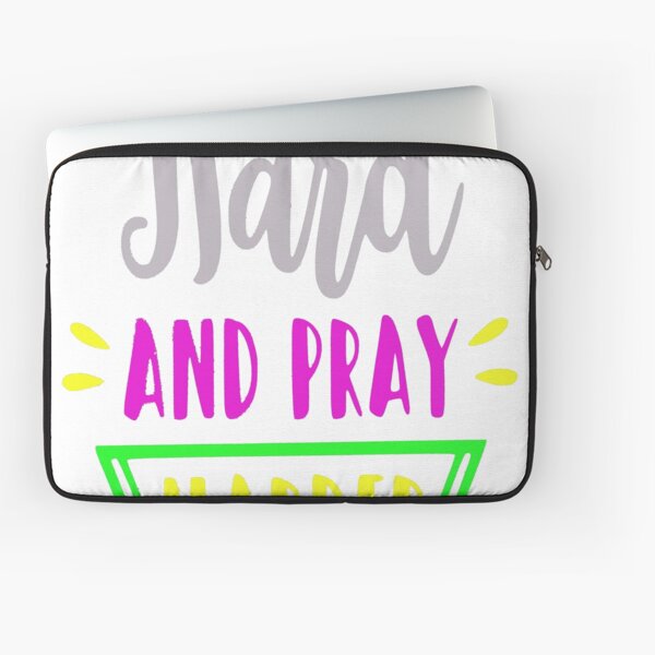 Hustle Hard and Pray Harder motivational quote Laptop Sleeve