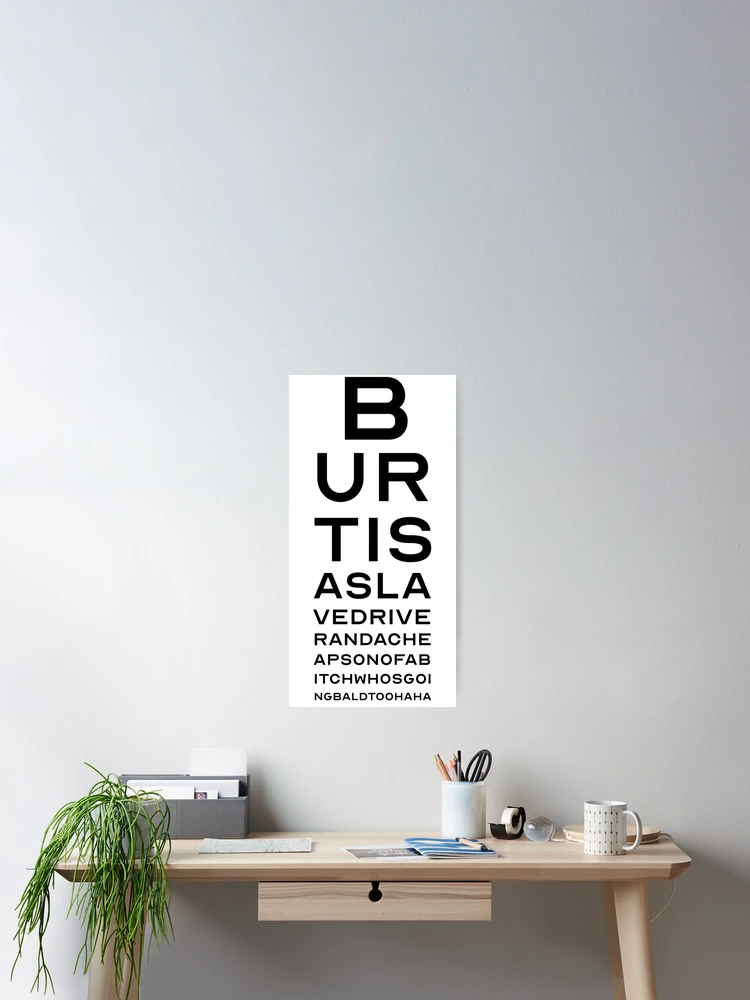 Thumbnail 2 of 3, Poster, B-U-R-T Eye Chart designed and sold by sdinter.