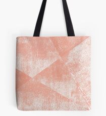 Coral and White Geometric Ink Texture Tote Bag