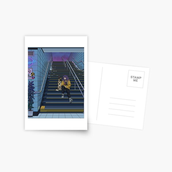 Neon Subway Postcard