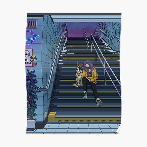 Neon Subway Poster