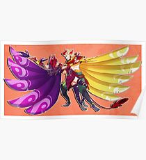 Póster Xayah y Rakan - pájaros del amor