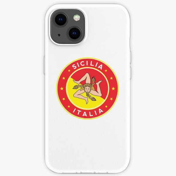 Sicilia, Italia, Sicily, Italy, with flag colors iPhone Soft Case