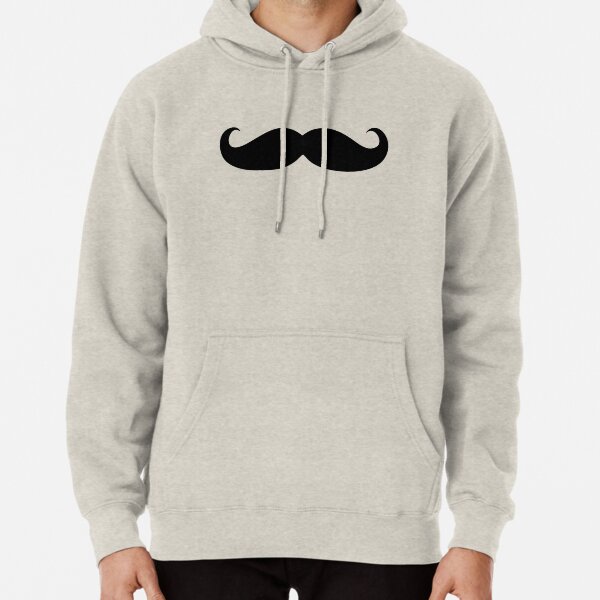 Black mustache Pullover Hoodie