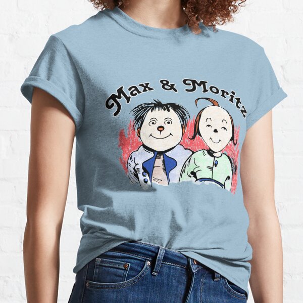 Drawing - The two Lausbuben Max and Moritz are world famous with their funny pranks from the poems by Wilhelm Busch. A classic in literary history Classic T-Shirt