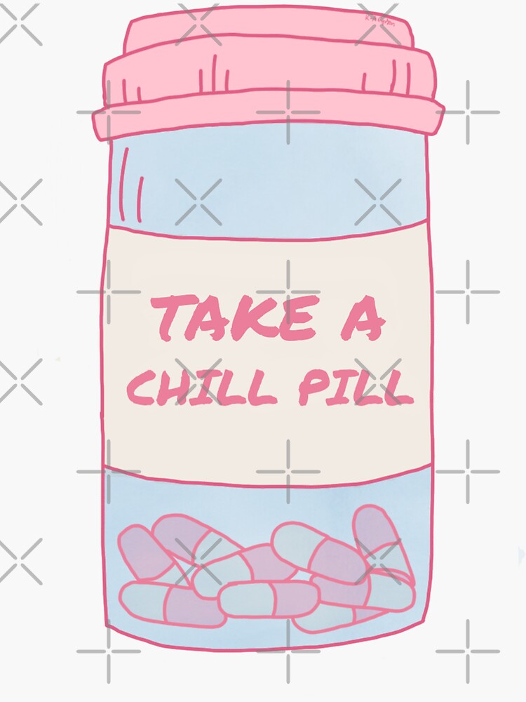 Thumbnail 3 of 3, Sticker, Take a chill pill designed and sold by K-AEyston.